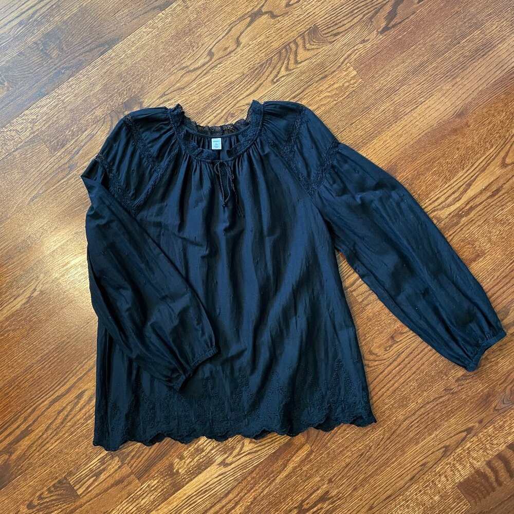 LAST CHANCE: Old Navy Navy Peasant Blouse - Size Large Tall